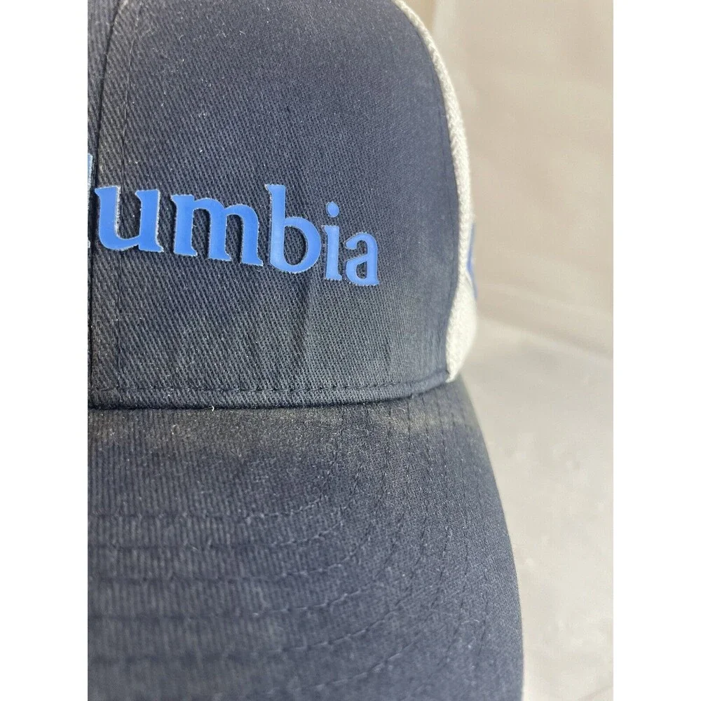 Columbia PFG Fitted Hat Cap Navy L/X Mesh Flexfit Light Weight